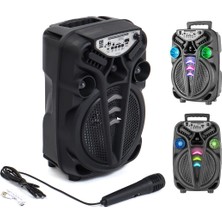 Belirtilmemiş AO-835-832 Karaoke Mi̇krofonlu Wi̇reless Hoparlör - Speaker Işikli USB Şarjli Dc 5V - Tf - Aux 8 Inc