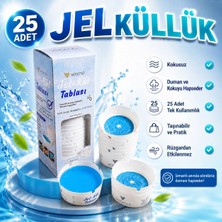 Vesma Jel-Kül Tablası 25 Adet - Duman ve Koku Hapseden, Rüzgardan Etkilenmeyen Uçmaz Pratik Küllük