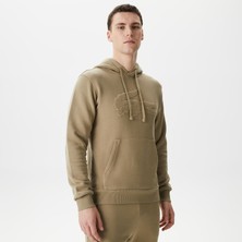 Lacoste Erkek Relaxed Fit Kapüşonlu Baskılı Haki Sweatshirt