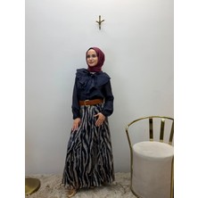 JOOQSTORE Fırfır Detaylı Gömlek Etek Takım