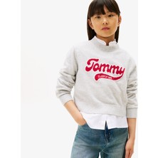Tommy Hilfiger Logo Çocuk Gri Kazak