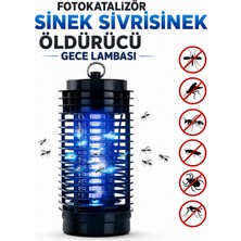 Atlt Atlantis Fotokatalizör Sinek Sivrisinek Haşere Öldürücü Gece Lambası Elektirikli Asmalı LED Işık Teknolojisi Güvenli Koruma Izgarası Çıkarılabilir Toplama Kutusu Ev Ofis Bahçe Teras Balkon Sinek Öldürücü