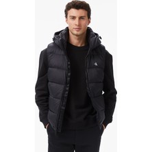 Calvin Klein Nylon Zip Off Hood Down Puf Erkek Siyah Yelek