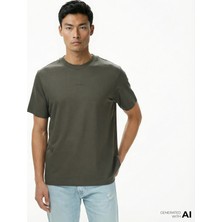 Calvin Klein Stretch Cotton Pique Nano Erkek Gri T-Shirt