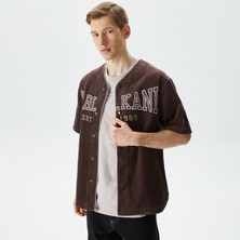 Karl Kani Woven Retro Corduroy Baseball Erkek Kahverengi Gömlek