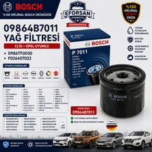Bosch Orijinal 09864B7011 8200768927 Yağ Filtresi Renault Opel Uyumlu