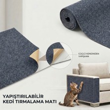 ALMITAL 30x100 CM Kedi Koltuk Tırmalama Koruyucu Matı Kendinden Yapışkanlı Tırmalama Halısı Antrasit