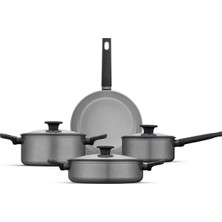 Empressco Toledo Swiss Crystal Grey 7 Parça Indüksiyon Tencere Seti, Şık ve Dayanıklı