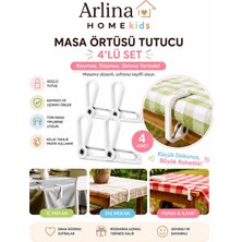 Arlina Home Kids Masa Örtüsü Tutucu Yaylı 4 Lü Set