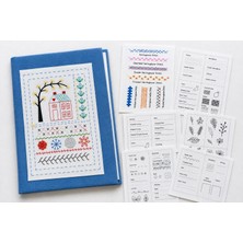İğne İzi Dikiş Kitabı, Nakış Dikiş Teknikleri Kitabı - 12 Sayfalı Kumaş Işleme Örnekleri El Nakışı Öğrenme Seti - Işleme ve Nakış Dikiş Örnek Kitabı - El Sanatları Hobi Seti