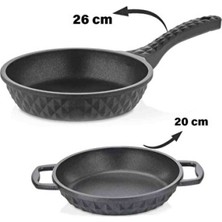 Empressco Çiftli Döküm Tava ve Sahan Seti, 26 cm ve 20 Cm, Sağlıklı ve Dayanıklı