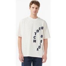 Scotch & Soda Scotch&soda Loose Fit Applique Erkek Bej T-Shirt