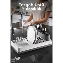 Empressco Kompakt Bölmeli Bulaşıklık, Dayıklı Plastik Tabaklık, Şık ve Pratik Kullanım