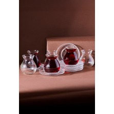 Empressco 12 Parça Cam Çay Takımı, 6 Kişilik, 200 Ml, Şık ve Zarif Tasarım