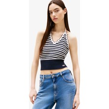 Tommy Hilfiger Tommy Jeans Tjcw Breton Stripe Kadın Mavi Triko
