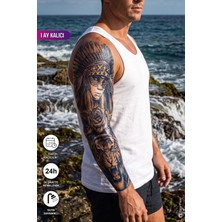 BP Tattoo 1 Ay Kalıcı Kol Dövmesi Kızılderili Kadın Kol Kaplama Kaplan Dövme
