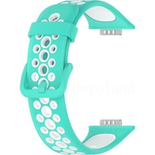 Hobibahçem Watch Fit 2 Spor Delikli Kordon - Turkuaz-Beyaz