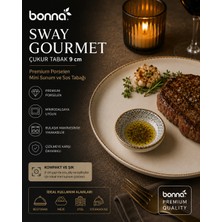 Bonnami Bonna Sway Gourmet Çukur Tabak 9 cm - Premium Porselen Mini Sunum ve Sos Tabağı