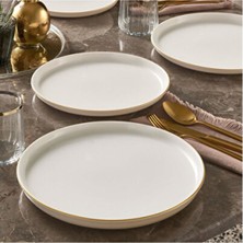 Empressco Şık Gold 6 Parça Bone Pasta Takımı, Zarif ve Modern Tasarım