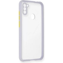 Newface Samsung Galaxy A11 Kılıf Miami Şeffaf Silikon - Lila