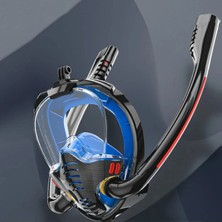 Premini Fullface Silikon Dalış Maskesi, Şnorkel ve Gopro Uyumlu, Anti Buğu