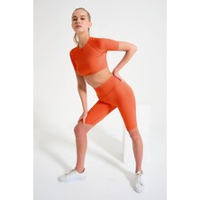 Formactive Kadın Fitilli Biker Spor Şort Dikişsiz Yüksek Bel Toparlayıcı - Spor & Günlük Giyim