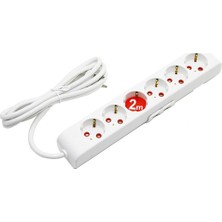 Belirtilmemiş 6li - 2mt Uzatma Kablo - Toprakli Grup Pri̇z (5047)