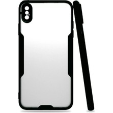 Newface Apple iPhone Xs Max Kılıf Platin Silikon - Siyah