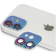 Newface Apple iPhone 11 Pers Alüminyum Kamera Lens - Rainbow