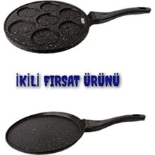 Empressco 2’li Döküm Krep ve Pankek Tavası, Yanmaz ve Yapışmaz, Pratik Kullanım 🍳