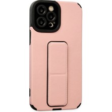 Hobibahçem iPhone 12 Pro Max Kılıf Mega Standlı Silikon - Pudra