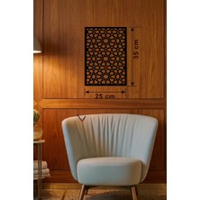 Hobibahçem Geometrik Yıldız Geçme Ahşap Duvar Tablosu - 25X35 cm Lazer Kesim Selçuklu Motifi