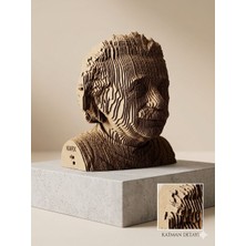 KarX Albert Einstein 3D Puzzle, Yaratıcı Hobi, Dıy, Kraft Karton Model Kit