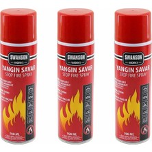Belirtilmemiş 3 Adet Yangin Söndürücü - Yangin Savar Sprey 500ML + 500 ml + 500 ml  Ev - Ofi̇s - Oto Araç   Ateş B