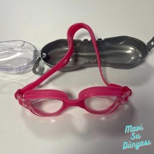Premini Pembe Renkli Havuz ve Deniz Yüzücü Maskesi, Mavi Su Teması