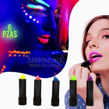 Hobibahçem Karanlıkta Parlayan Yanan Uv Neon Ruj Yüz Boyama 6 Adet 6 Renk