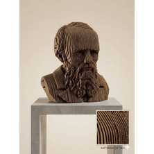 KarX Fyodor Dostoevsky 3D Puzzle, Yaratıcı Hobi, Dıy, Kraft Karton Model Kit