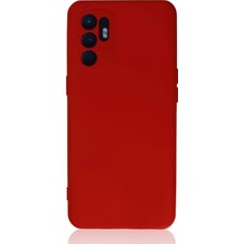 Newface Oppo Reno 6 Kılıf Nano Içi Kadife Silikon - Kırmızı