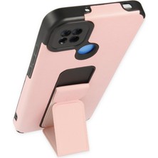 Hobibahçem Redmi 9c Kılıf Mega Standlı Silikon - Pudra