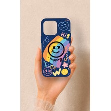 Vip Case iPhone 15 Pro Max Uyumlu Happing Smile Desenli Silikon Kılıf