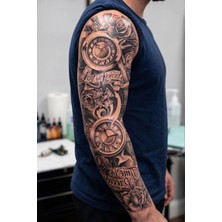 BP Tattoo Mekanik Saat Tam Boy Kol Kaplama Geçici Dövme Tattoo