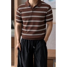 Tarz Cool Erkek Çizgili Polo Yaka Viskon Triko Tişört – Slim Fit Yazlık Şık Triko Polo