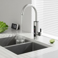  elektrikli ani su ısıtıcı musluk led dijital sıcaklık göstergeli 3000w paslanmaz çelik 360° döner sıcak su musluğu