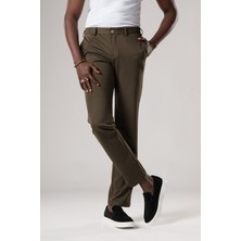Ecer Slimfit Beli Yarım Lastikli Dokulu Likralı Yazlık Jogger Pantolon