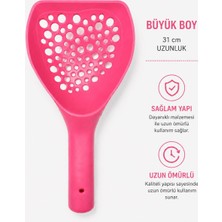 Belirtilmemiş Kedi Kumu Küreği Büyük Boy ( 31 cm Uzunluk ) Sağlam Sap Yapısına Sahip-Pembe Renk