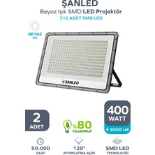 ŞANLED 400W 35.000 Lümen 6500K Beyaz Işık Smd LED Projektör 2 Adet