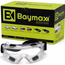 Baymax S550 Standart Şeffaf Toz Çapak Koruyucu Iş Güvenlik Gözlüğü Uv Polikarbonat 12 Adet ( 1 Kutu )
