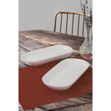Empressco Mat Beyaz Noyan Kayık Tabak 26 Cm, 2'li Set, Şık ve Kullanışlı Tasarım