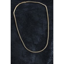 Lumina 316L Çelik Örme Zincir Model Gold Renk Erkek Kolye 5886