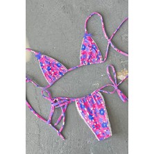 BMD Julia Çiçekli Brazilian Bikini - Mor